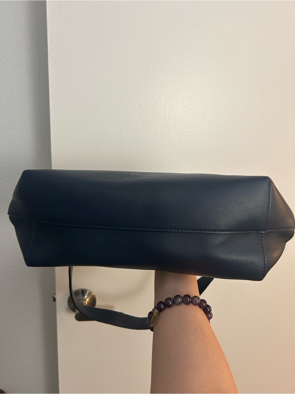 Mansur Gavriel M FRAME navy blue shoulder bag - Picture 5 of 11